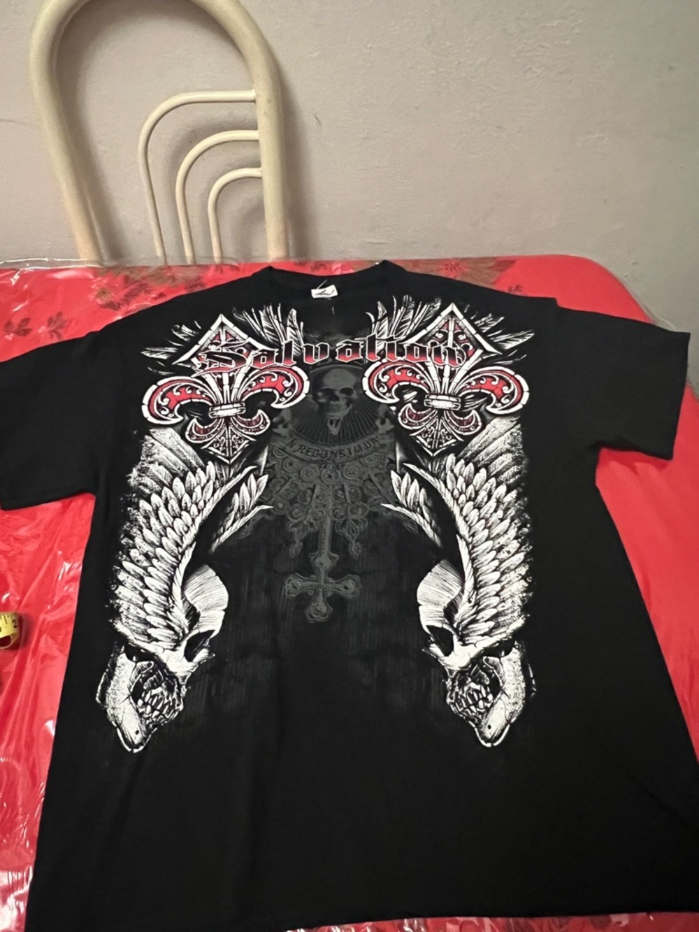 Salvation Winged Skulls Graphic Print  T-Shirt Gildan  Mens Size XL - Picture 9 of 9